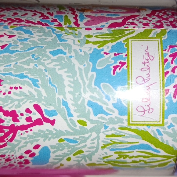 Lilly Pulitzer Let's Cha Cha multi print Summer 2013 pink lid 16 oz Travel mug - Picture 17 of 17